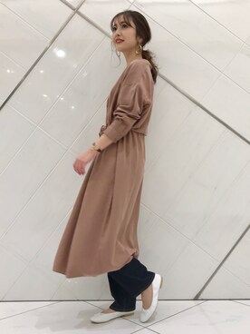 「URBAN RESEARCH DOORS（アーバンリサーチドアーズ）のハイライズデニムパンツ（デニムパンツ）」を使った、井上　裕美さん（レディース・158cm）の春コーディネート