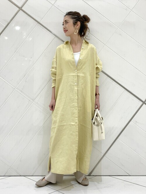 URBAN RESEARCH DOORS リネンバックタックシャツワンピース