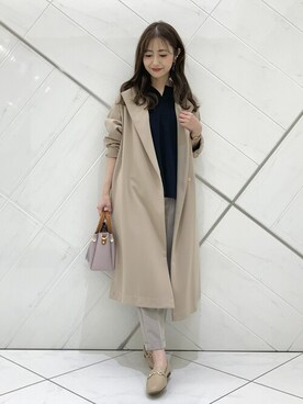 「ビットローファー」｜「アイテム（その他アウター）」を使った、イノウエ ユミさん（レディース・158cm）の春コーディネート