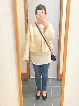 「IL BISONTE（イルビゾンテ）のIL BISONTE イルビゾンテ　ポシェット　ショルダーバッグ　A1464（ショルダーバッグ）」を使った、ぴっぴさん（レディース・157cm）の春コーディネート