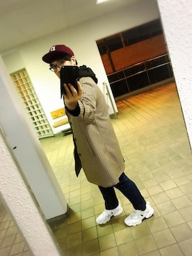 「BASECONTROL（ベースコントロール）のアイテム（帽子）」を使った、こーくんさん（メンズ・171cm）の秋コーディネート