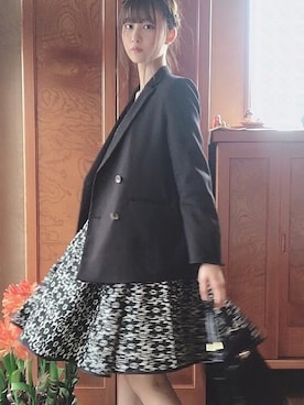 「ドレスアップ」｜「アイテム（ジャケット/アウター）」を使った、akanekoさん（レディース・170cm）の春コーディネート
