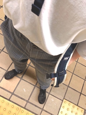 「HELLY HANSEN（ヘリーハンセン）のアイテム（バッグ）」を使った、た子さん（レディース・151cm）の夏コーディネート