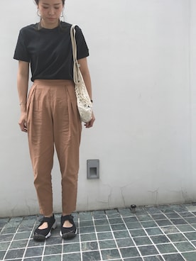「ユナイテッドアローズ」｜「アイテム（スリッポン）」を使った、Kayoko Kashimaさん（レディース・162cm）の春コーディネート