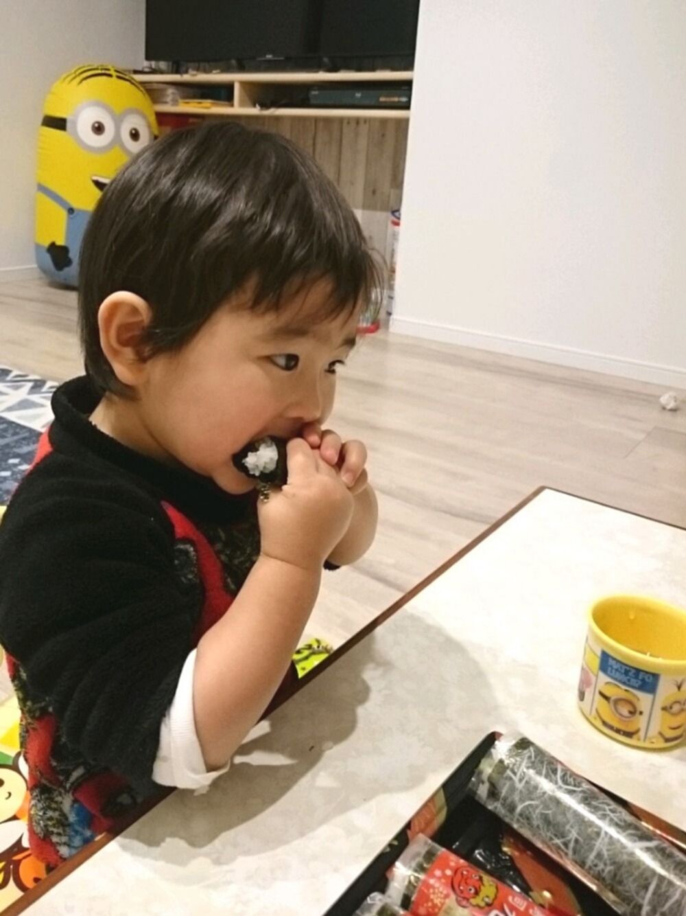 「恵方巻き、節分、2歳、チビーズ✳︎、冬コーデ」｜「恵方巻のアイテム（その他、その他）」を使った、ちび子さん（レディース・148cm）の秋コーディネートの1枚目の写真