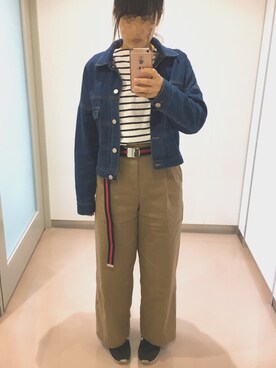 「GRL（グレイル）のアイテム（デニムジャケット）」を使った、みことさん（レディース・158cm）の春コーディネート