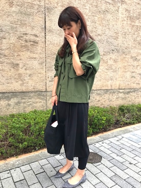 「お買い物」｜「アイテム（ブルゾン）」を使った、maro&maruさん（レディース・156cm）の秋コーディネート
