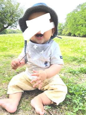 「babyGAP（babyGAP）のアイテム（帽子）」を使った、kankanさん（キッズ・80cm）の夏コーディネート