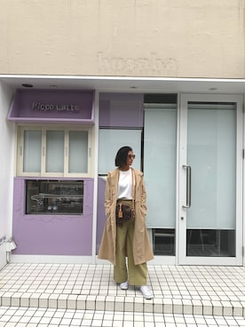 「NANO universe（ナノユニバース）のアイテム（トレンチコート）」を使った、りのんさん（レディース・162cm）の春コーディネート