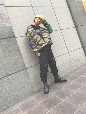 「DIESEL（ディーゼル）のアイテム（ブルゾン）」を使った、aose shimoideさん（メンズ・170cm）の秋コーディネート