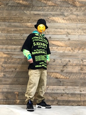 「DIESEL（ディーゼル）のアイテム（Tシャツ/カットソー）」を使った、aose shimoideさん（メンズ・170cm）の夏コーディネート