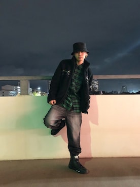 「DIESEL（ディーゼル）のアイテム（シャツ/ブラウス）」を使った、aose shimoideさん（メンズ・170cm）の秋コーディネート