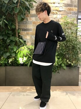 「RAGEBLUE（レイジブルー）のアイテム（スリッポン）」を使った、けんてぃーさん（メンズ・170cm）の夏コーディネート