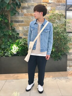 「RAGEBLUE（レイジブルー）のアイテム（トートバッグ）」を使った、けんてぃーさん（メンズ・170cm）の春コーディネート