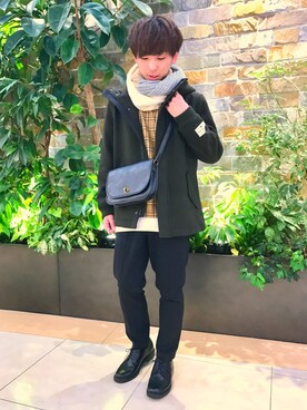 「フードコート」｜「アイテム（ブルゾン）」を使った、けんてぃーさん（メンズ・170cm）の秋コーディネート