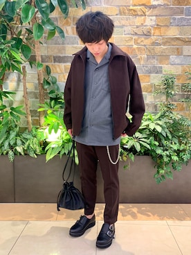 「RAGEBLUE（レイジブルー）のアイテム（ハンドバッグ）」を使った、けんてぃーさん（メンズ・170cm）の秋コーディネート