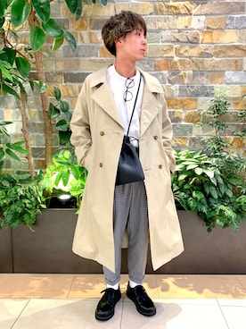 「RAGEBLUE（レイジブルー）のアイテム（トレンチコート）」を使った、けんてぃーさん（メンズ・170cm）の冬コーディネート