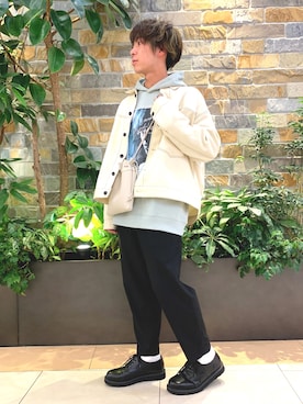 「ステッチ」｜「アイテム（ブルゾン）」を使った、けんてぃーさん（メンズ・170cm）の冬コーディネート