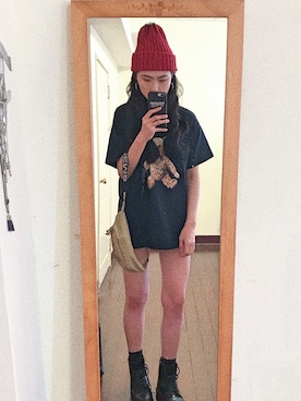 「#supreme」｜tingさん（レディース・172cm）の冬コーディネート
