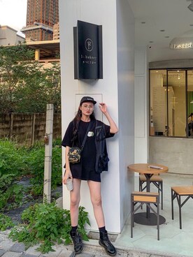 「BAPESTA（ベイプスタ）のアイテム」を使った、tingさん（レディース・172cm）の夏コーディネート
