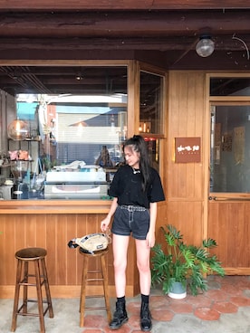 「repos（ルポ）のアイテム（トップス）」を使った、tingさん（レディース・172cm）の秋コーディネート