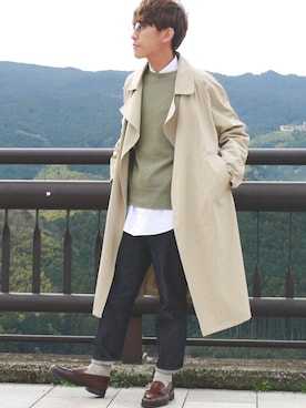 「BEAMS（ビームス）のアイテム（トレンチコート）」を使った、to YOUさん（メンズ・167cm）の春コーディネート