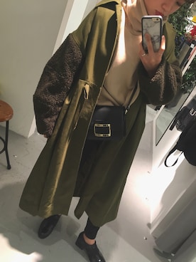 「CLANE（クラネ）のアイテム（ダウンジャケット/コート）」を使った、kaedeさん（レディース・159cm）の冬コーディネート