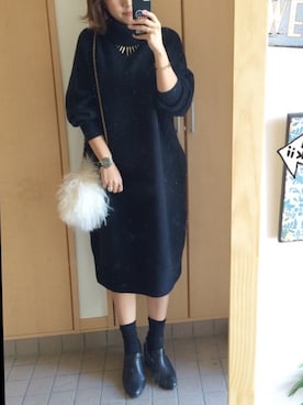 「EMODA（エモダ）のアイテム（ブーティ）」を使った、ku.bomiさん（レディース・156cm）の秋コーディネート