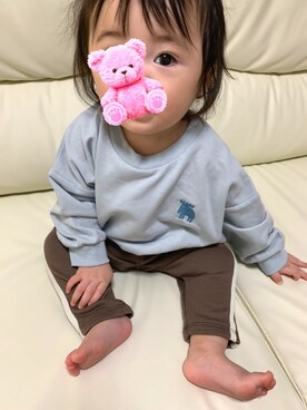 「9ヶ月」｜「アイテム（パンツ）」を使った、meiさん（キッズ・80cm）の冬コーディネート