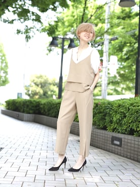 「STUDIOUS SELECT（ステュディオスセレクト）のアイテム（トップス）」を使った、Shizuka Natoriさん（レディース・165cm）の夏コーディネート