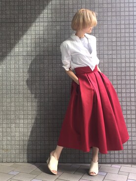 【中野】AMERI × STUDIOUS 別注 フレアスカート ひざ丈スカート