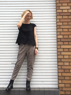 「STUDIOUS SELECT（ステュディオスセレクト）のアイテム」を使った、Shizuka Natoriさん（レディース・165cm）の夏コーディネート
