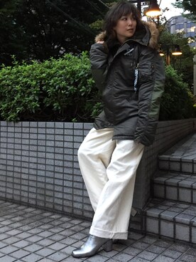 Shizuka Natoriさんの「【NUMBER (N)INE】≪STUDIOUS限定≫ ALPHA 別注N-3Bジャケット」を使ったコーディネート