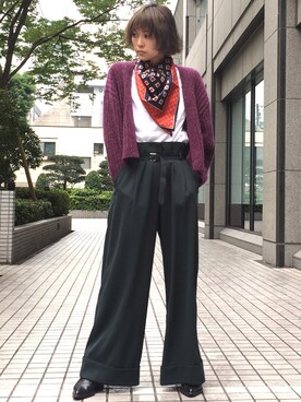 「STUDIOUS SELECT（ステュディオスセレクト）のアイテム」を使った、Shizuka Natoriさん（レディース・165cm）の秋コーディネート