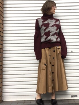 「STUDIOUS SELECT（ステュディオスセレクト）のアイテム」を使った、Shizuka Natoriさん（レディース・165cm）の秋コーディネート