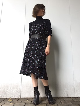 「STUDIOUS SELECT(STUDIOUS SELECT)」｜「アイテム（ワンピース/ドレス）」を使った、Shizuka Natoriさん（レディース・165cm）の秋コーディネート