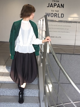 「STUDIOUS SELECT（ステュディオスセレクト）のアイテム」を使った、Shizuka Natoriさん（レディース・165cm）の秋コーディネート