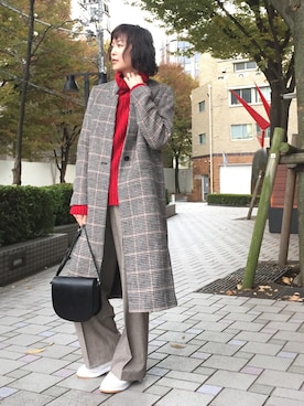 「STUDIOUS（ステュディオス）のアイテム（ノーカラージャケット）」を使った、Shizuka Natoriさん（レディース・165cm）の秋コーディネート