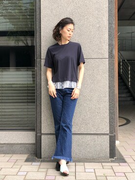 「NINE（ナイン）のアイテム」を使った、Shizuka Natoriさん（レディース・165cm）の春コーディネート
