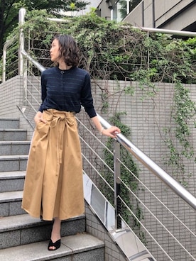 「NINE（ナイン）のアイテム」を使った、Shizuka Natoriさん（レディース・165cm）の春コーディネート