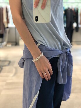 「STUDIOUS（ステュディオス）のアイテム（アクセサリー）」を使った、Shizuka Natoriさん（レディース・165cm）の夏コーディネート