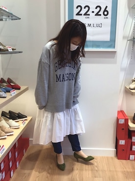 「coca（coca）（コカ）のアイテム（シャツワンピース）」を使った、ORiental TRaffic仙台港店さん（レディース・154cm）の春コーディネート