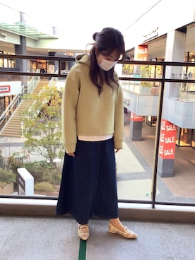 「アイテム（パーカー、グリーン系）」を使った、ORiental TRaffic仙台港店さん（レディース・154cm）の春コーディネート