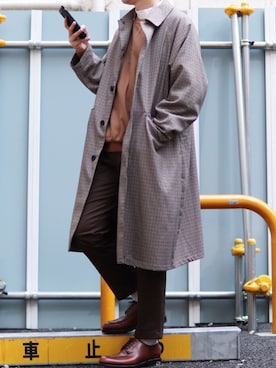 「2018マイベストコーデ」｜「アイテム（ステンカラーコート）」を使った、コウさん（メンズ・171cm）の冬コーディネート
