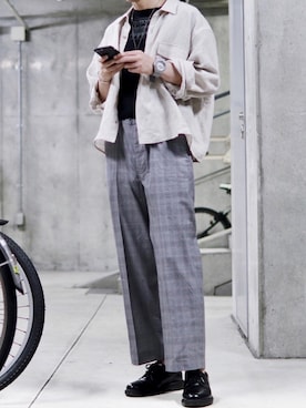 「Dr. Martens（ドクターマーチン）の［UNISEX/ユニセックス］Dr.Martens ドクターマーチン 3EYE GIBSON 1461 MONO 3ホール ギブソン シューズ（ドレスシューズ）」を使った、コウさん（メンズ・171cm）の秋コーディネート