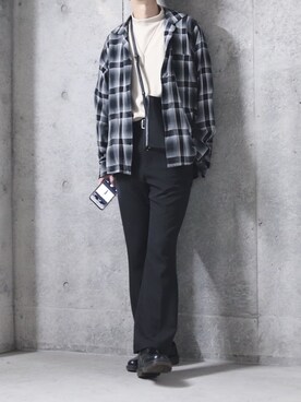 「Dr. Martens（ドクターマーチン）の［UNISEX/ユニセックス］Dr.Martens ドクターマーチン 3EYE GIBSON 1461 MONO 3ホール ギブソン シューズ（ドレスシューズ）」を使った、コウさん（メンズ・171cm）の秋コーディネート