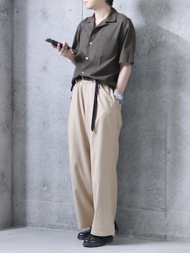 「Lui's（ルイス）のナローベルト（ベルト）」を使った、コウさん（メンズ・171cm）の夏コーディネート