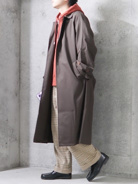 「秋のマイ旬スタイル」｜「アイテム（ステンカラーコート）」を使った、コウさん（メンズ・171cm）の秋コーディネート