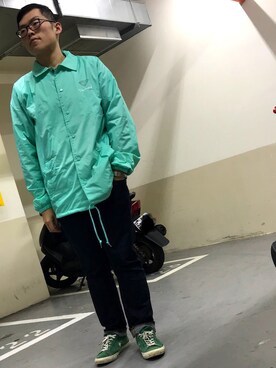 「oversize」｜「アイテム（マウンテンパーカー）」を使った、Axさん（メンズ・177cm）の秋コーディネート