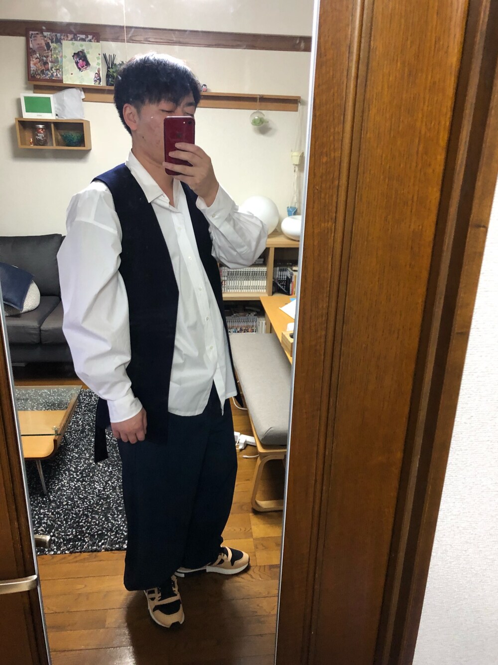「Hender Schemeのアイテム（スニーカー、ブラウン系）」を使った、カーボンさん（メンズ・173cm）の冬コーディネートの1枚目の写真